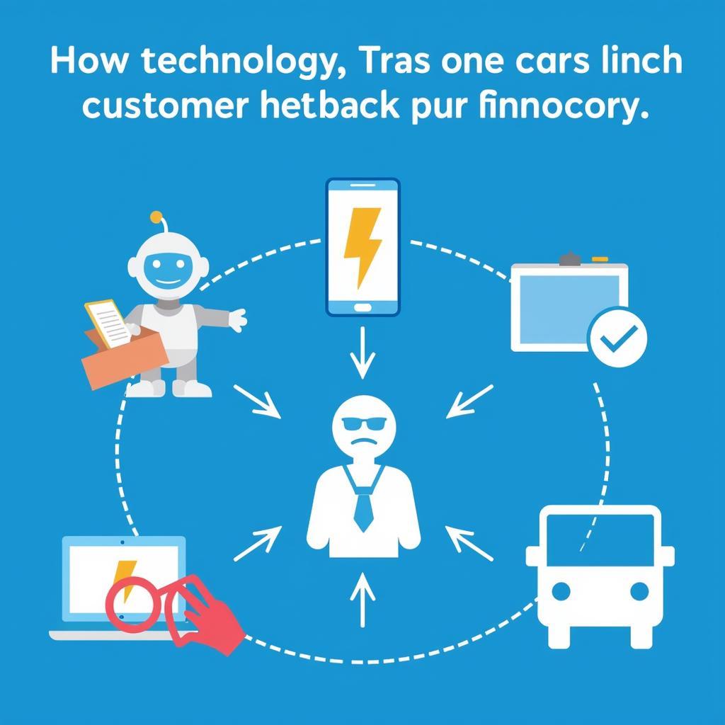 A depiction of various technologies used in modern car insurance customer service.