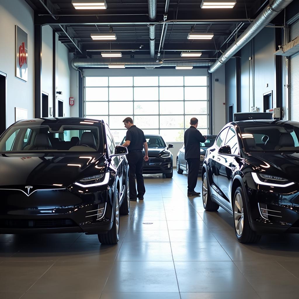 Tesla Service Center Interior