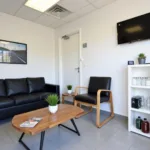 Comfortable customer waiting area at a Tonbridge car service center