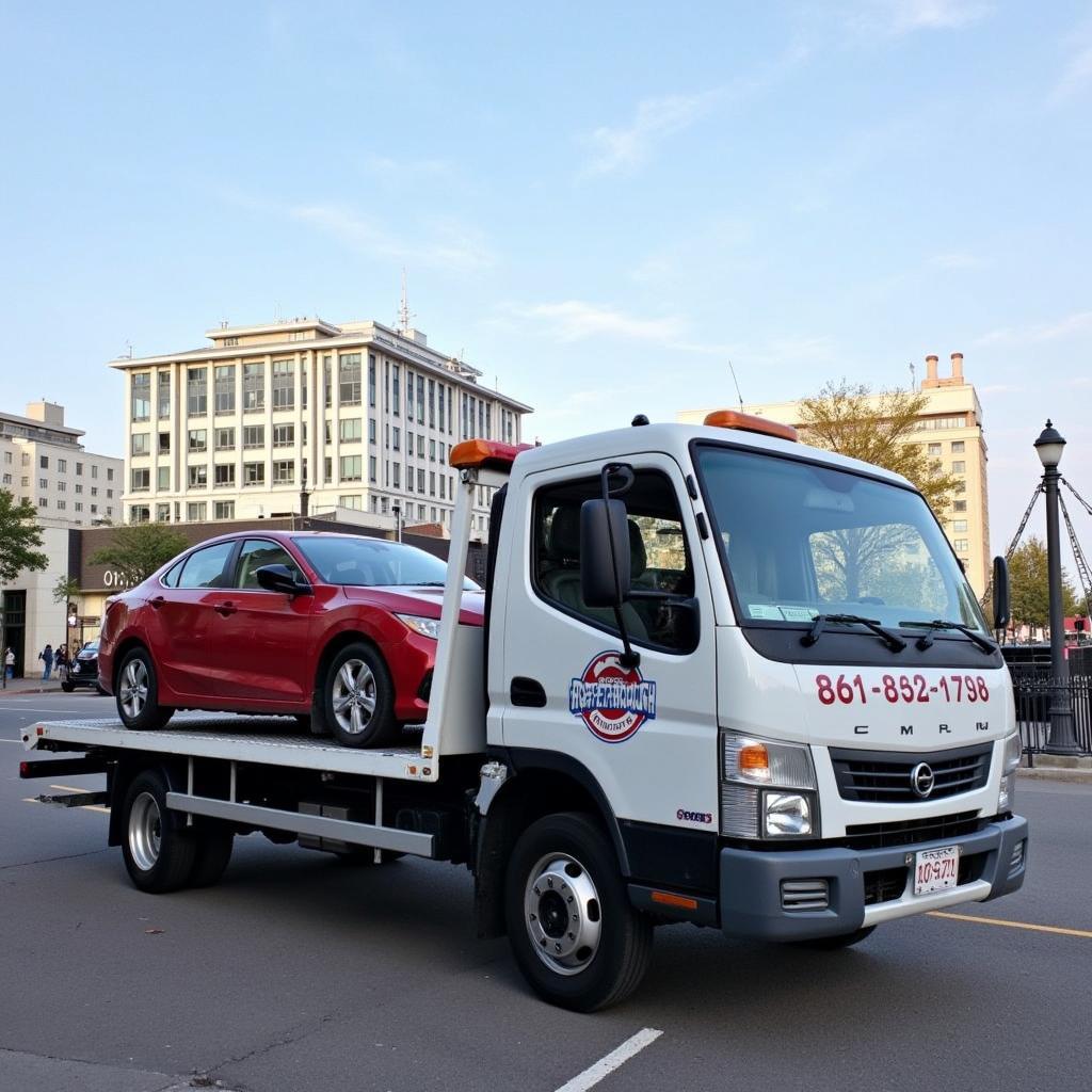 Tow Truck in Peterborough City Centre