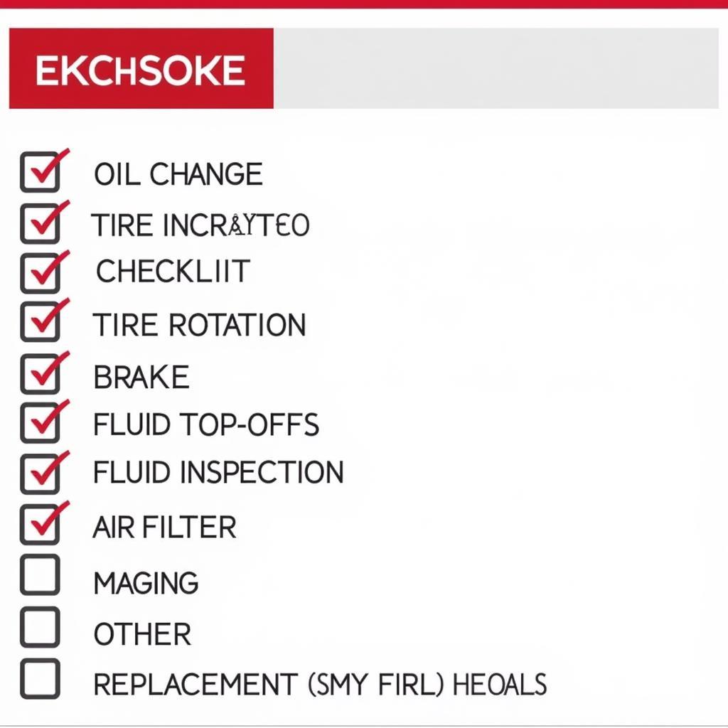 Toyota Service Checklist