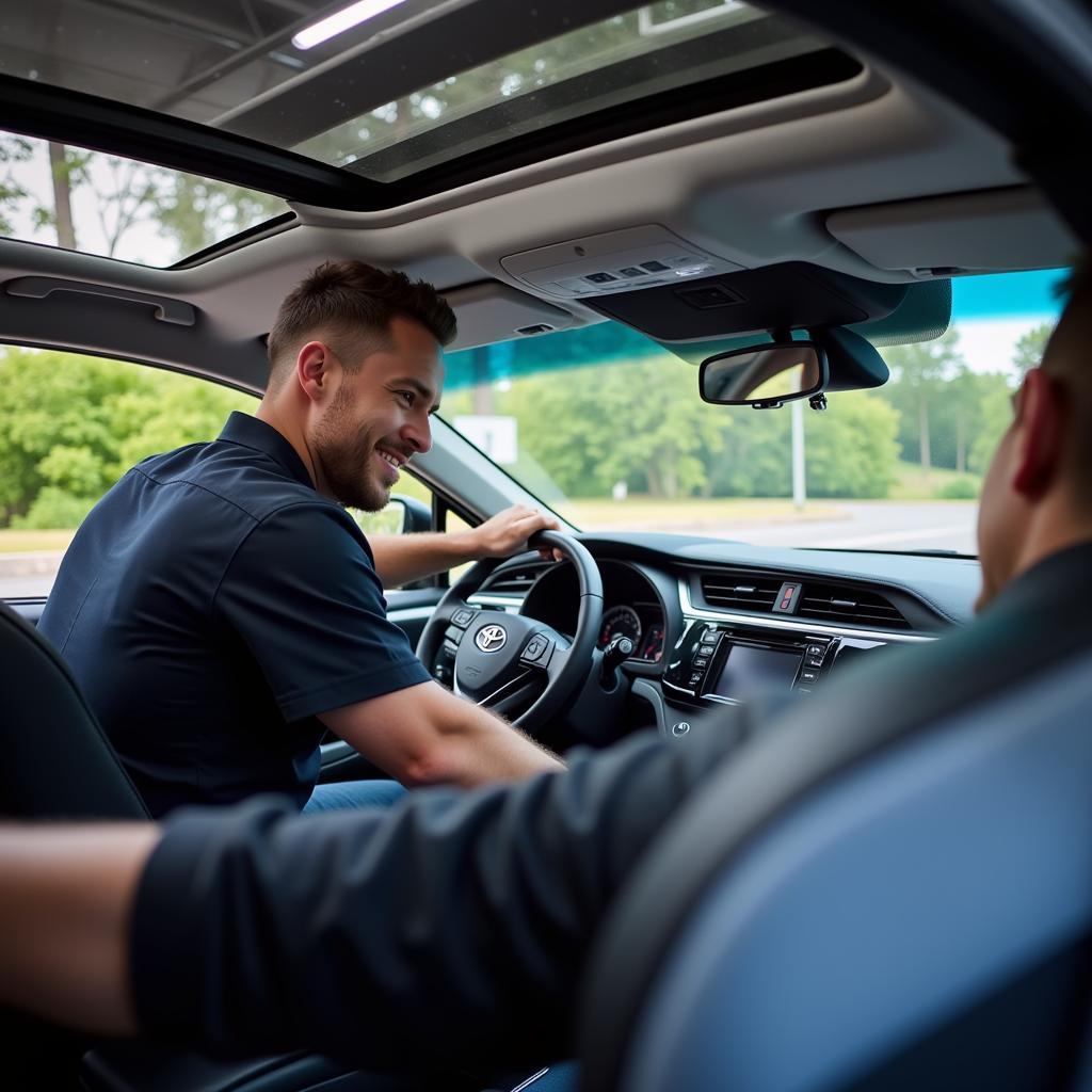 Toyota Technician Conducting Road Test