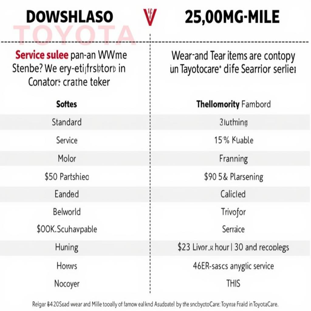 ToyotaCare vs. Standard Service