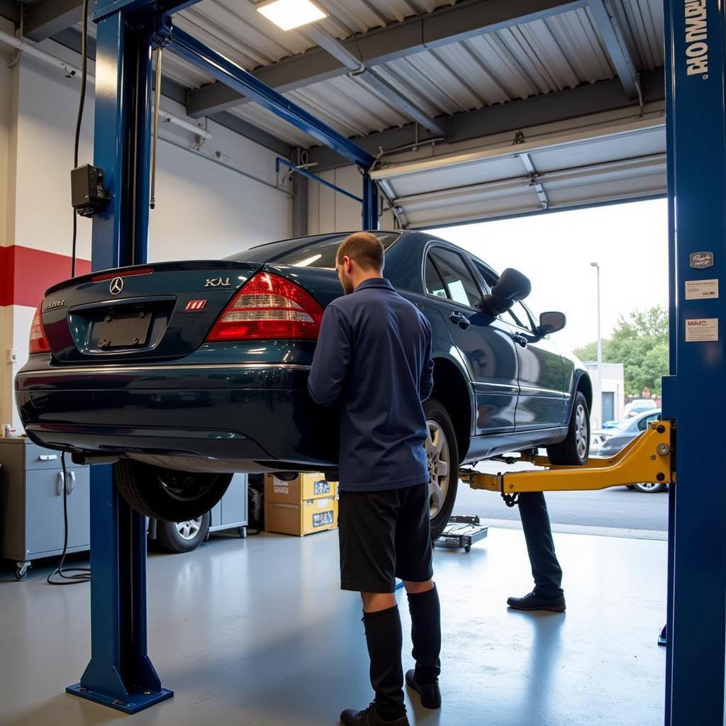 Two Post Car Lift in Use