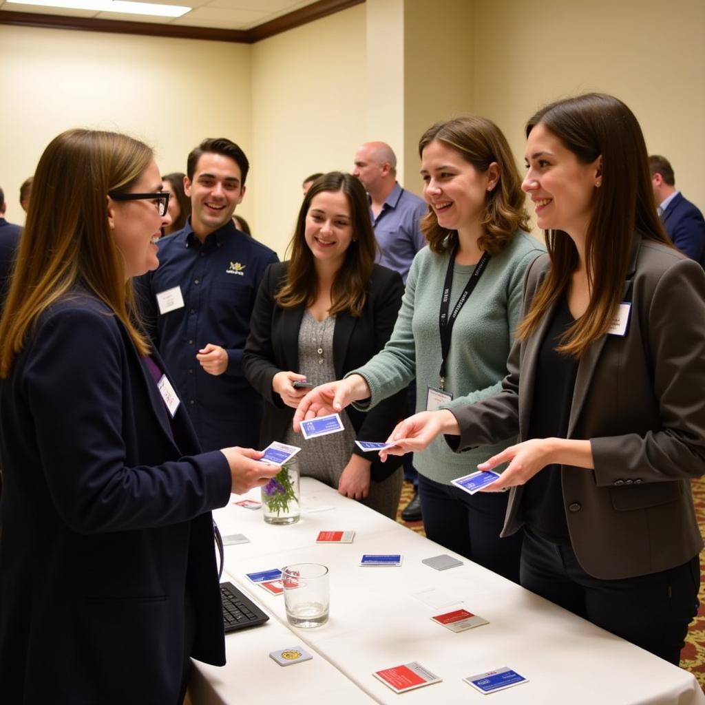 Students networking at a UAH Career Services event