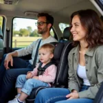 Family using Uber Car Seat Service