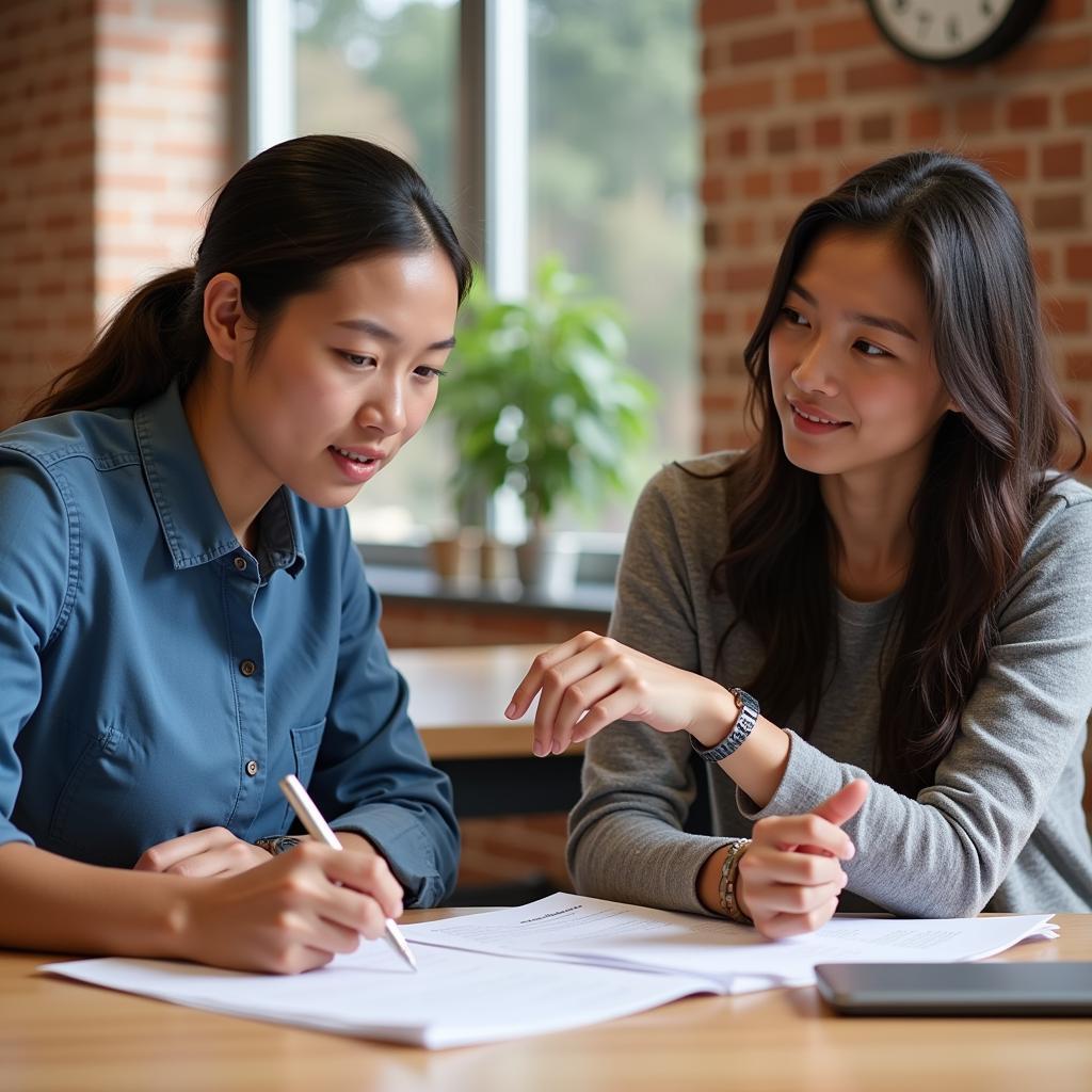 University Career Services Advisor Meeting with a Student