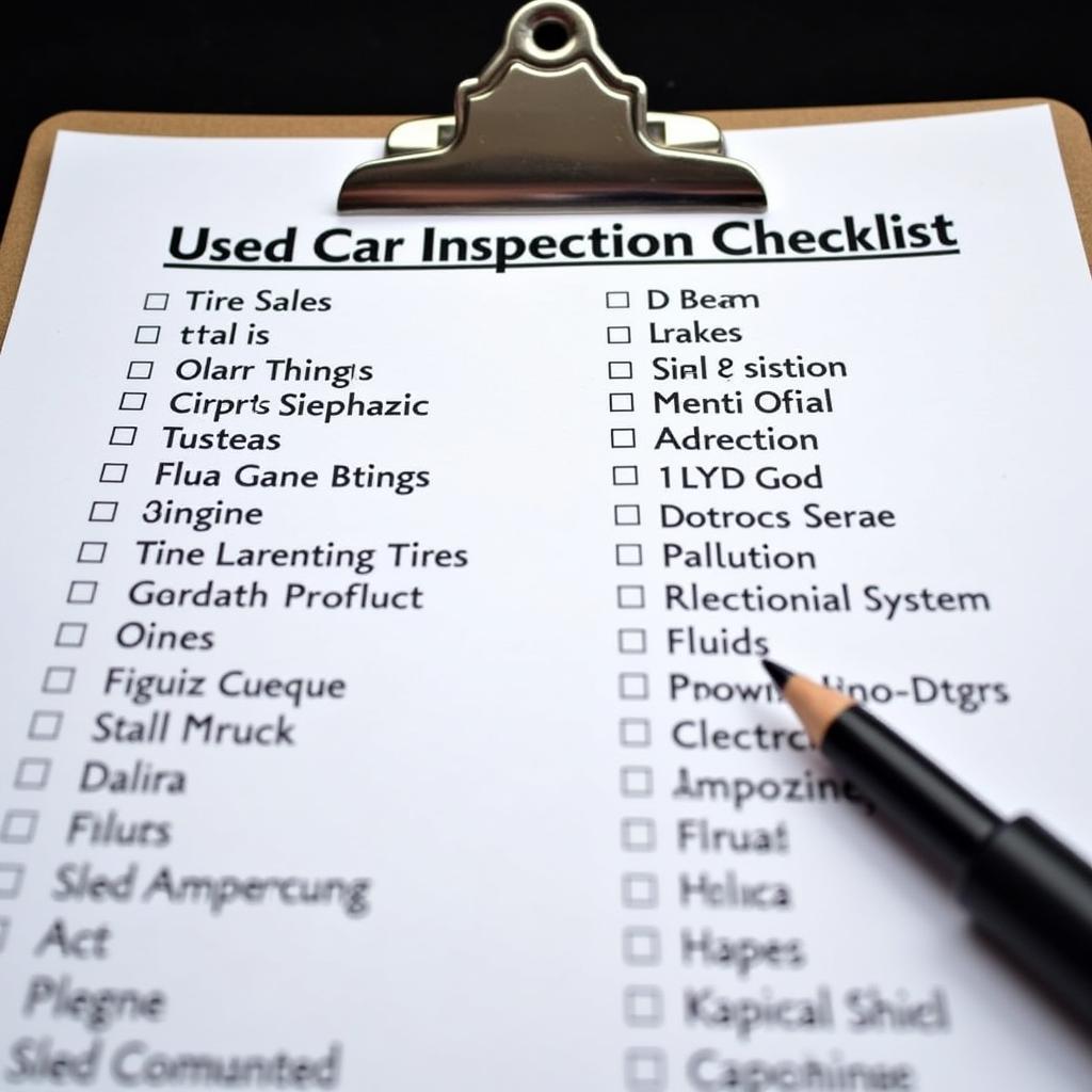 Used Car Inspection Checklist