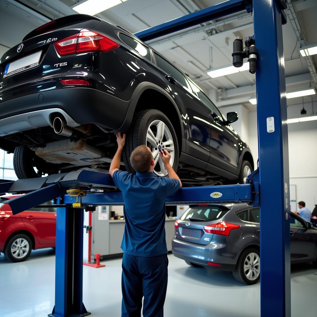 Used Car Undergoing Pre-Purchase Inspection