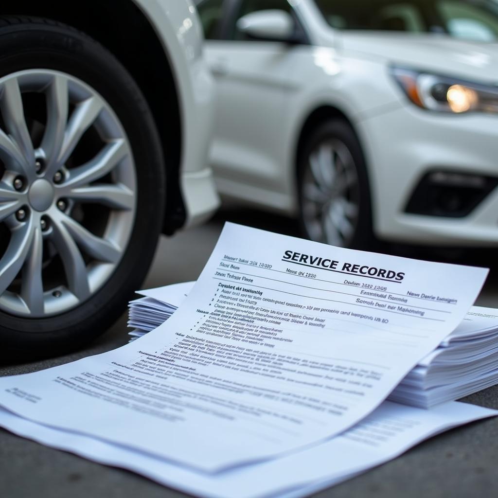 Checking service history for used cars