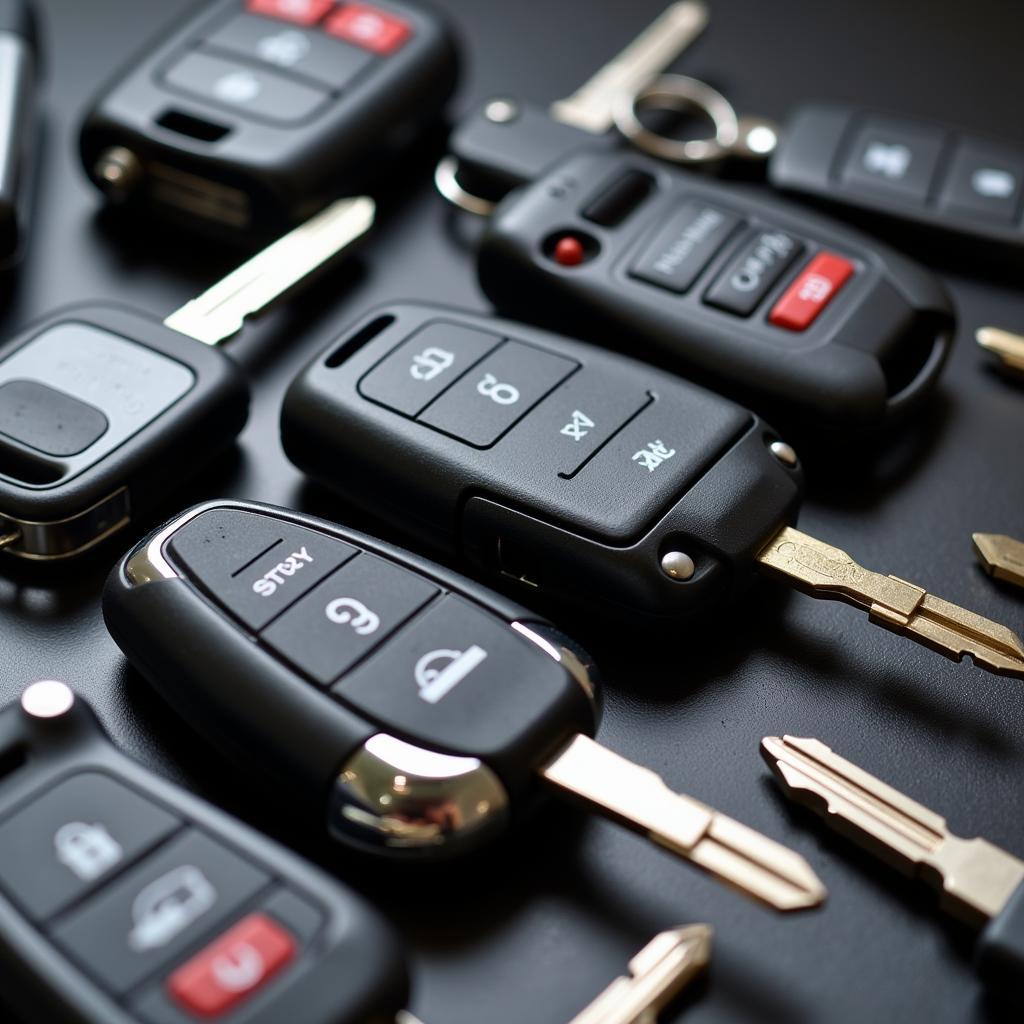 Different Types of Car Key Fobs and Keys Showcasing Modern and Traditional Designs