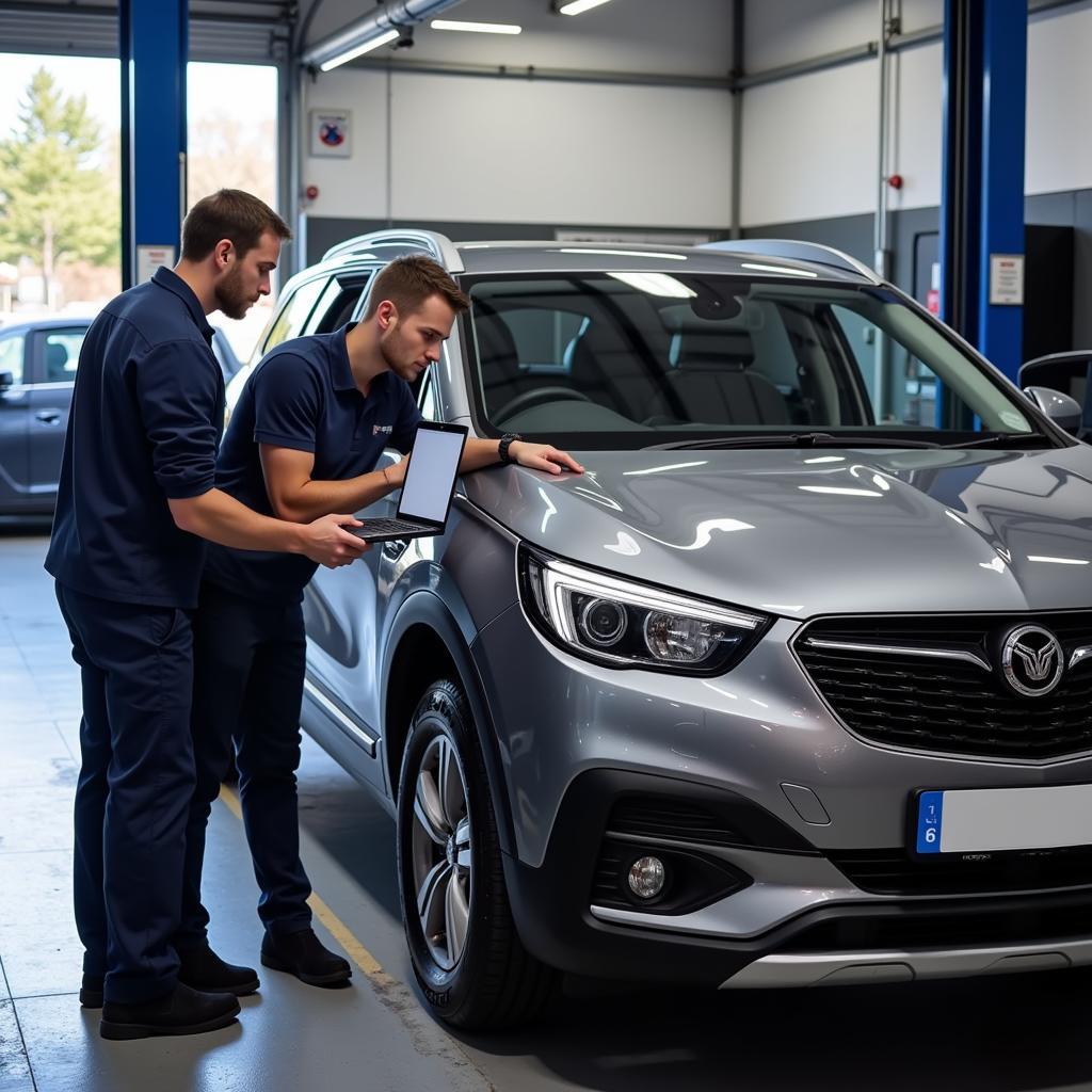 Vauxhall Specialist Garage with Technicians