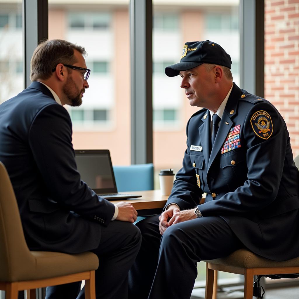 Veteran Talking to a VA Representative