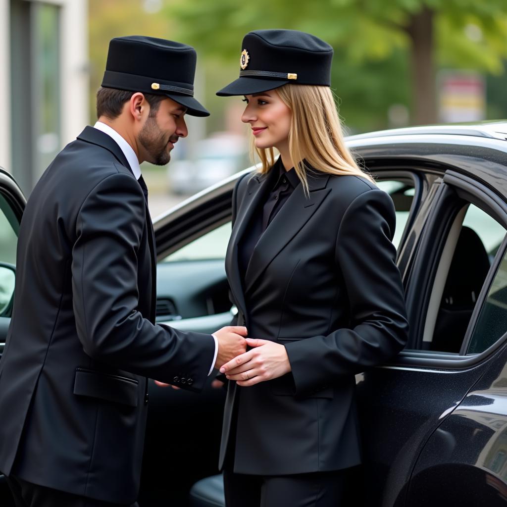 VIP Chauffeur Assisting Passenger