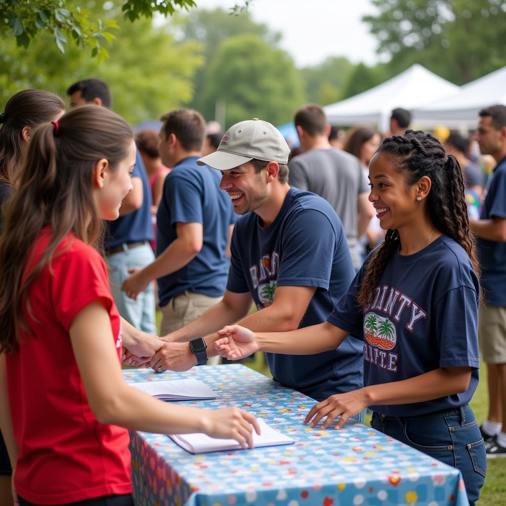 Volunteers assisting with community event