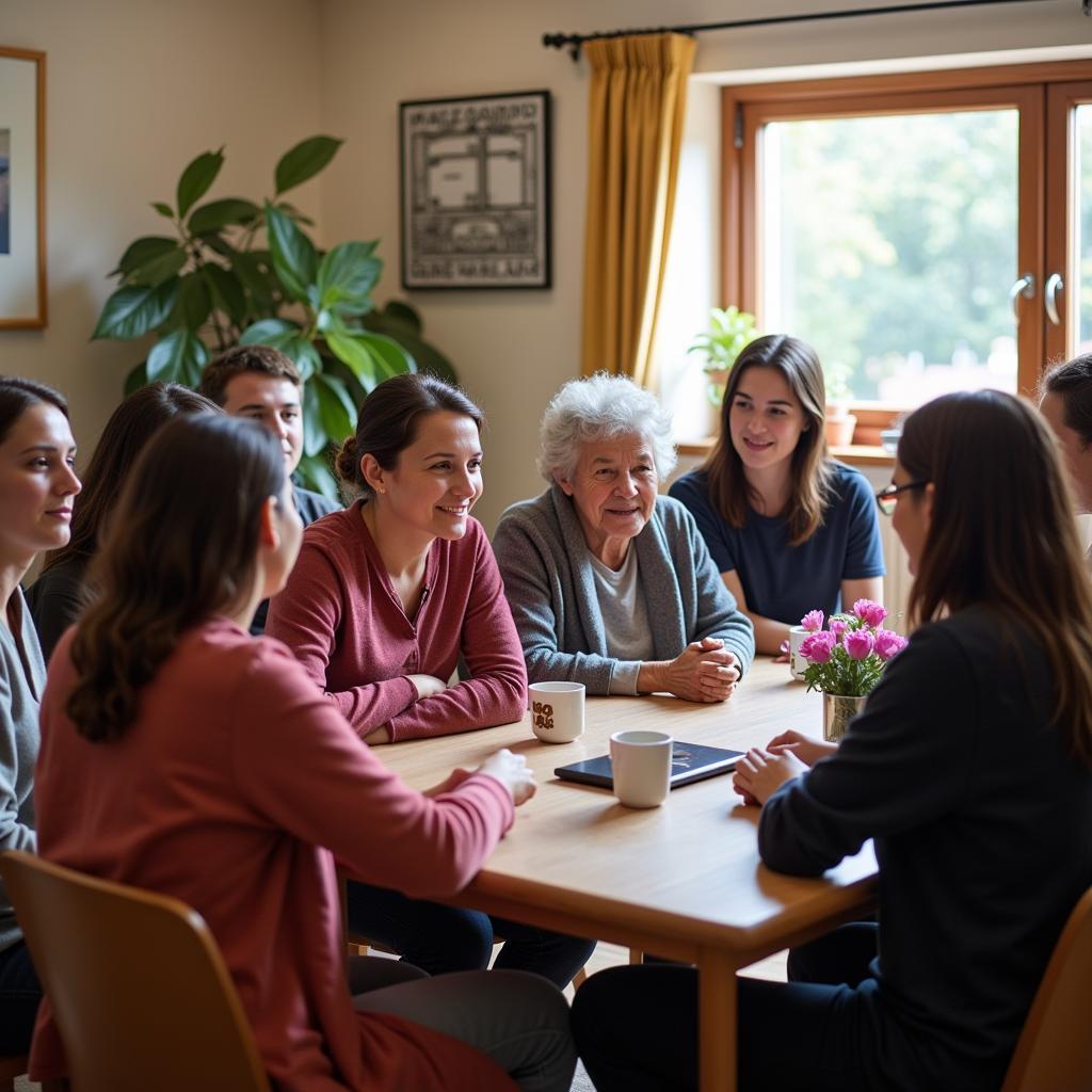 Community Support Group Meeting with Volunteers