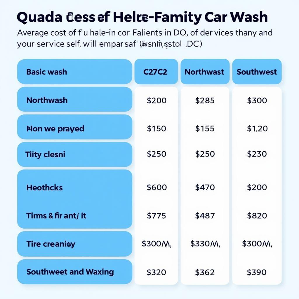 Washington DC Car Wash Price Comparison