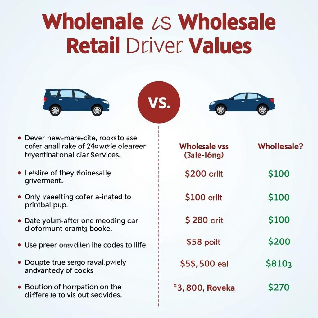 Comparison of Wholesale vs. Retail Car Value