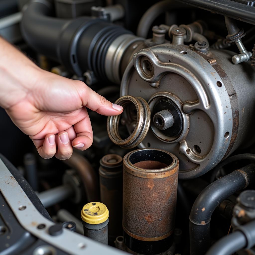 Worn engine components resulting from missed service appointments.