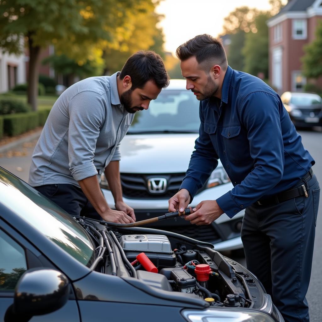 Mechanic Providing Roadside Assistance