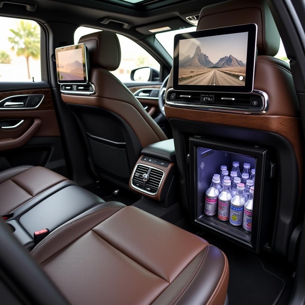 Luxury Car Interior with Amenities