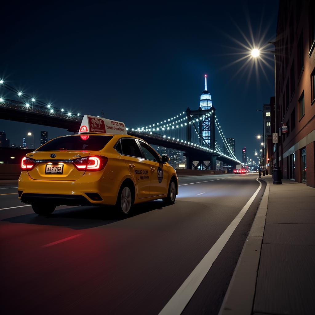 510 car service navigating the Brooklyn streets at night