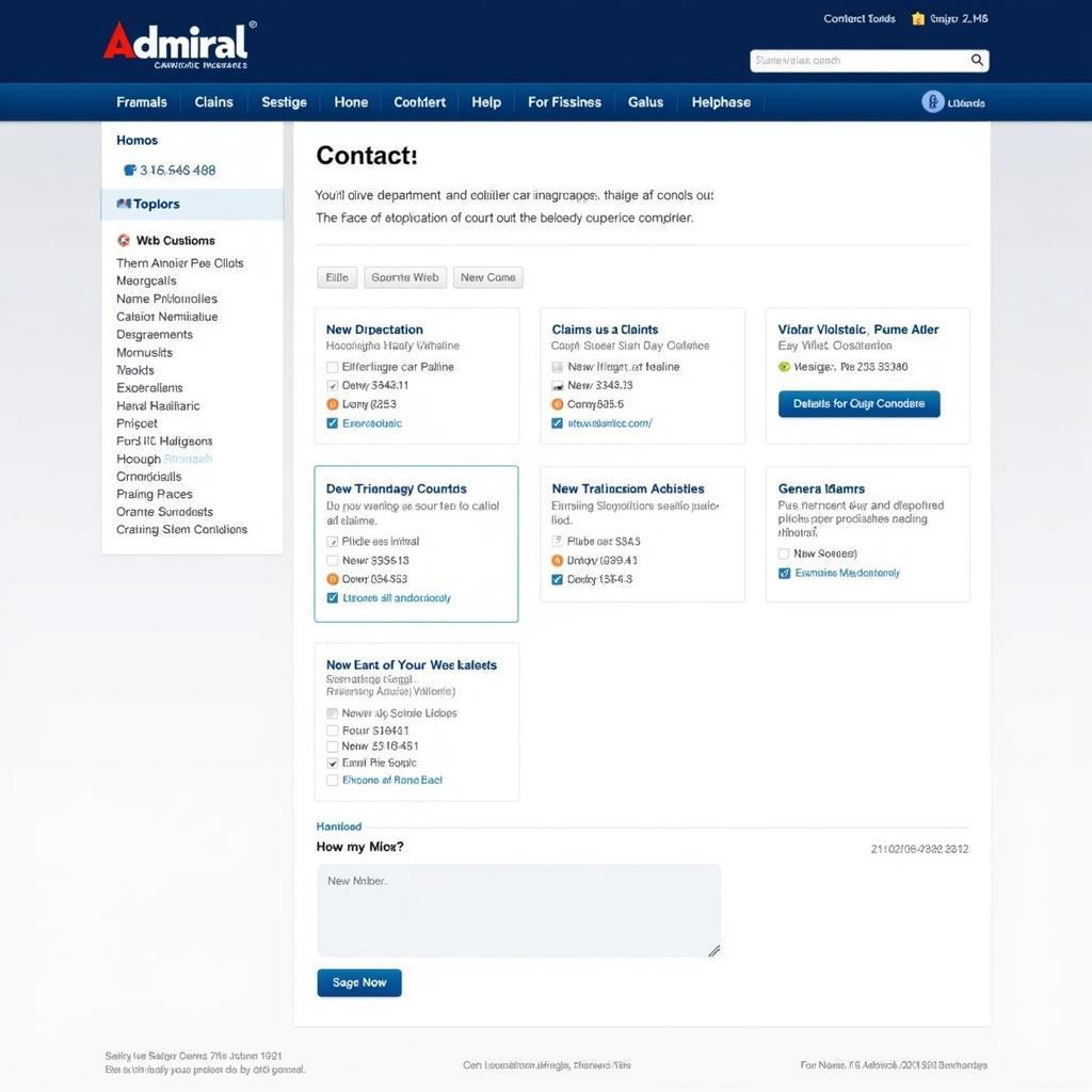 Admiral Car Insurance Contact Page