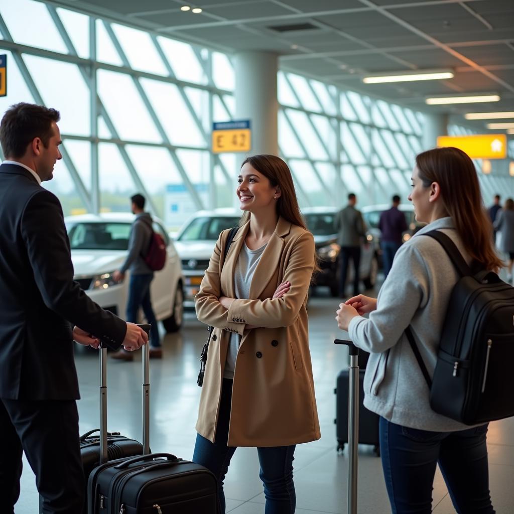 Picking up a rental car at the airport