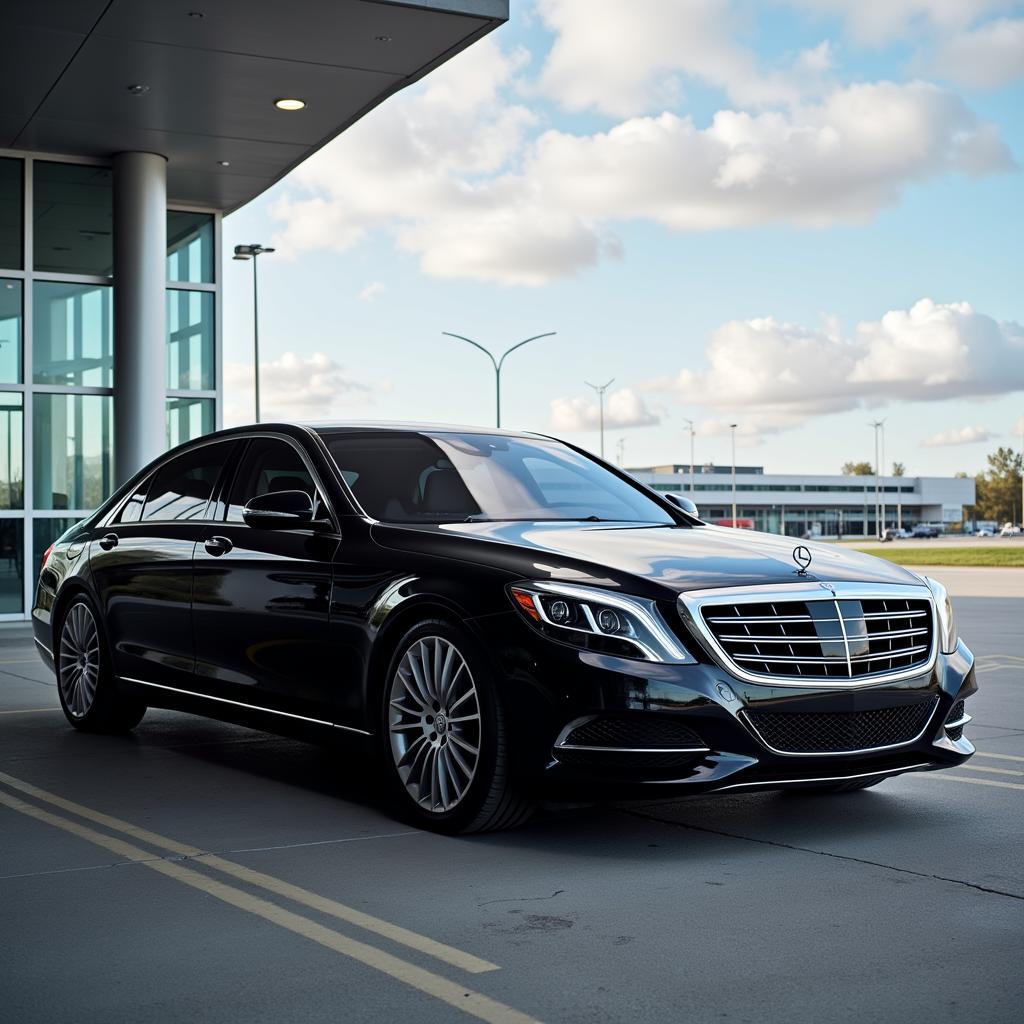 Luxury vehicle waiting outside airport