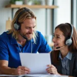 Allstate Customer Service Representative assisting a client.