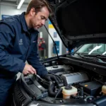 AMW Specialist Working on an Engine