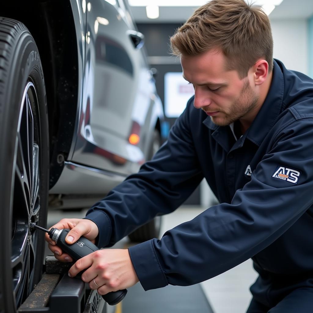 Specialized Technician Working on a Car