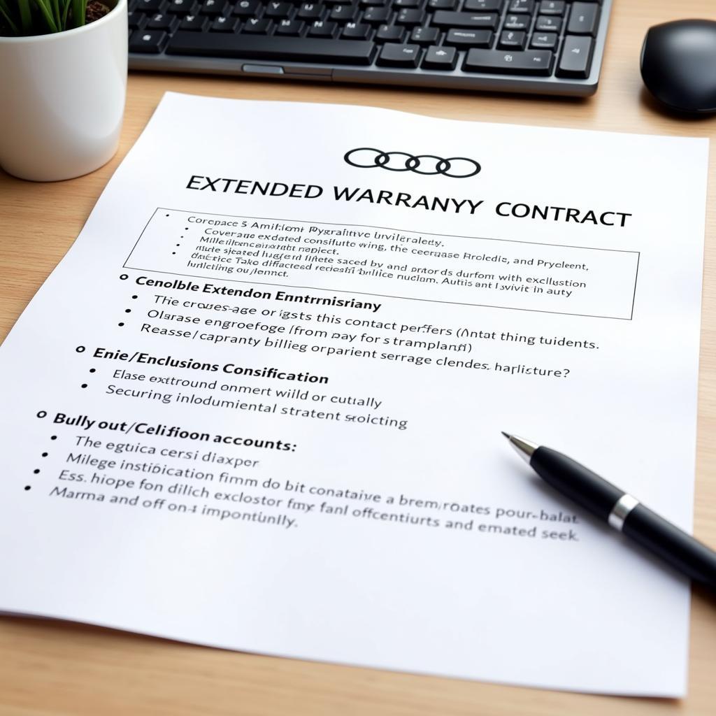 Audi Extended Warranty Contract