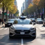 Autonomous Car Navigating a City Street