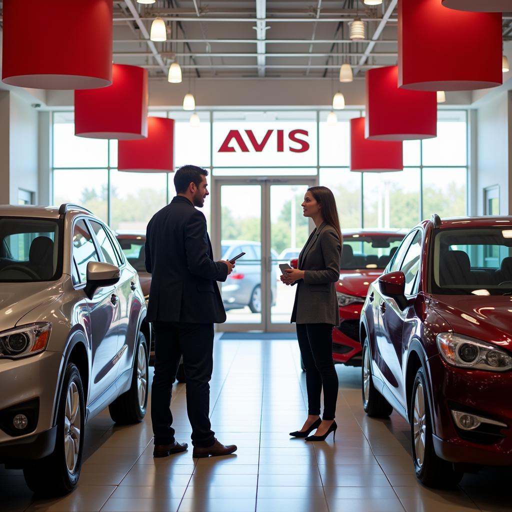 Customer Interaction at Avis Car Sales Location