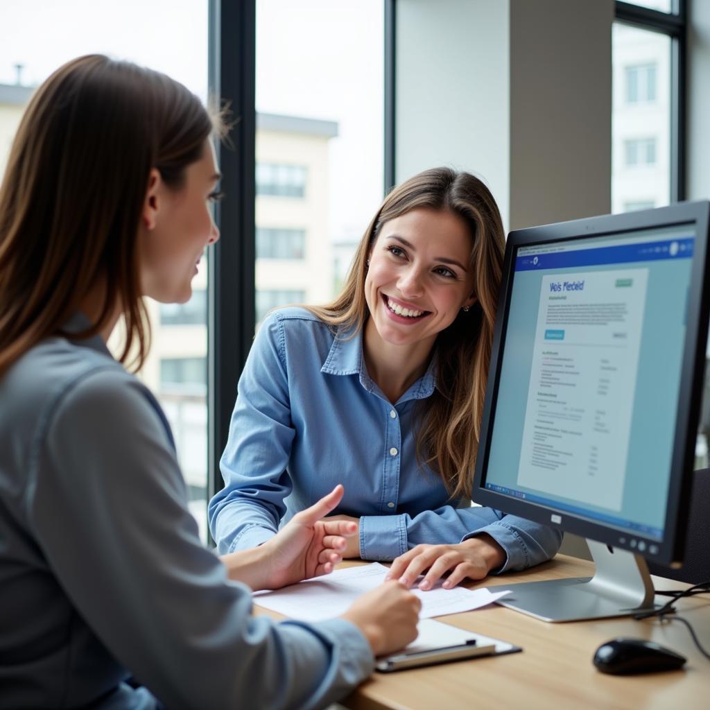 Aviva Customer Service Representative Assisting a Client