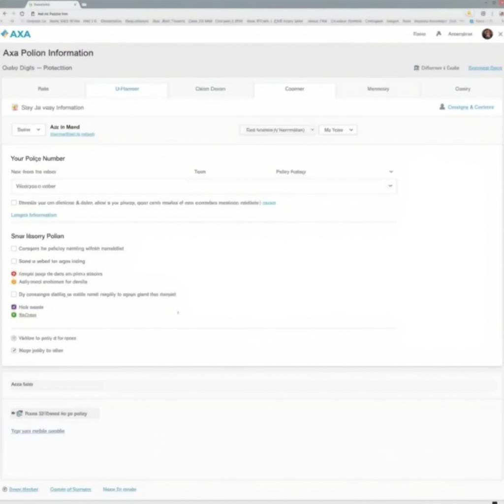 AXA Car Insurance Online Portal Showing Policy Information