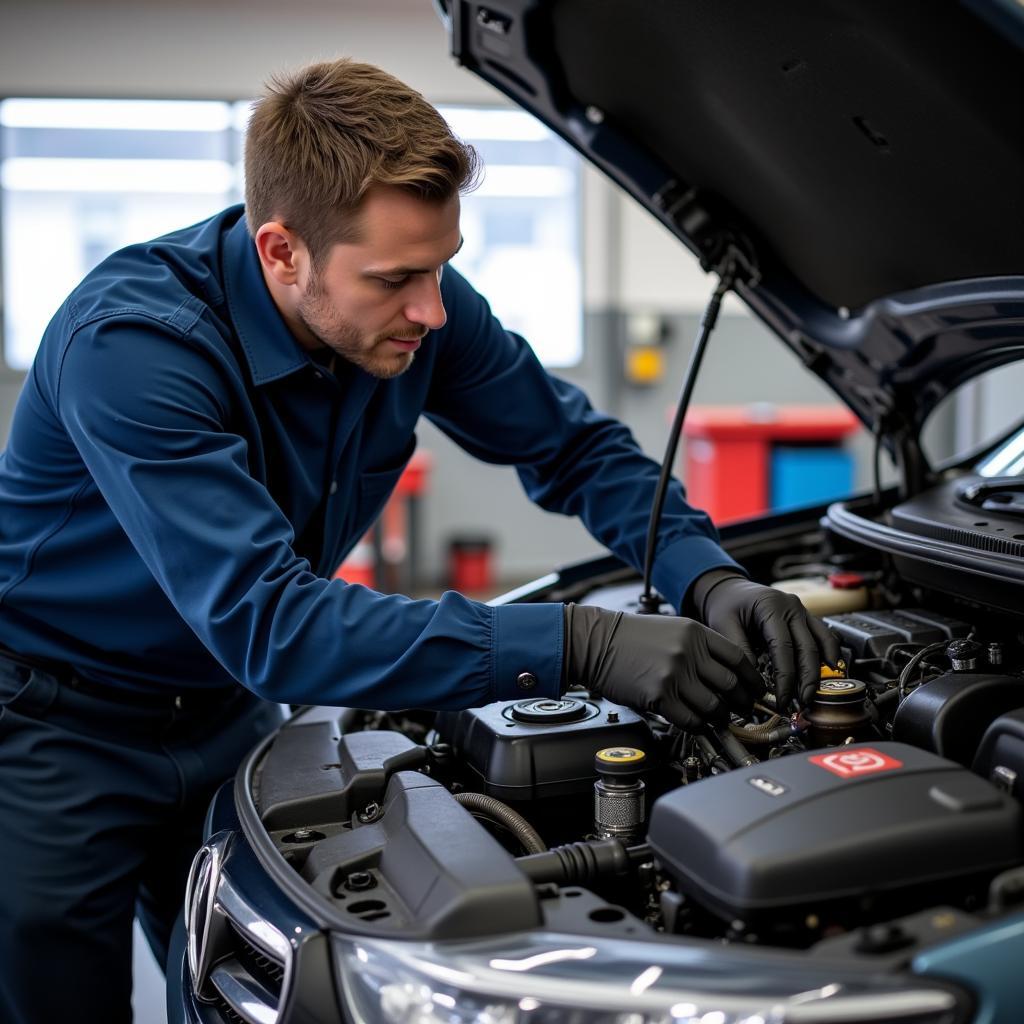 Barrhaven Mechanic Working on a Car