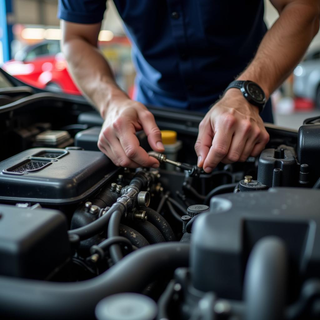 Car Service and Repair in Berlin, NJ - Mechanic Working on a Vehicle's Engine