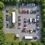 Overview of Birchanger Services Car Park