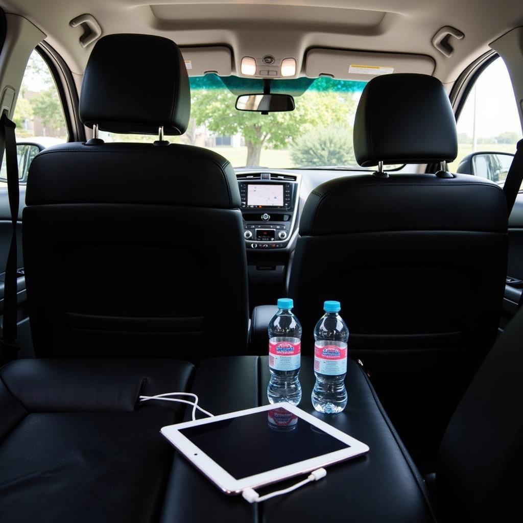 Luxury Black Car Interior Amenities