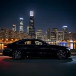 Chicago Black Car Service at Night