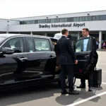 Black Car Service Picking Up Passengers at Hartford Airport