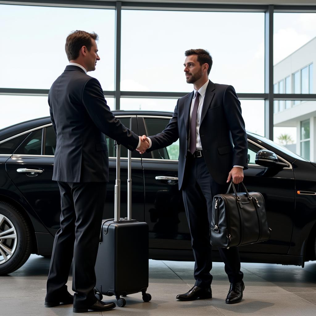 Professional Chauffeur Meeting Client