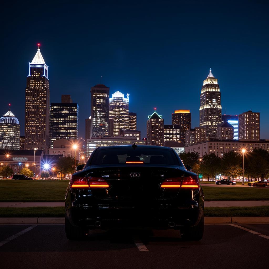 Black Car Service in Raleigh at Night