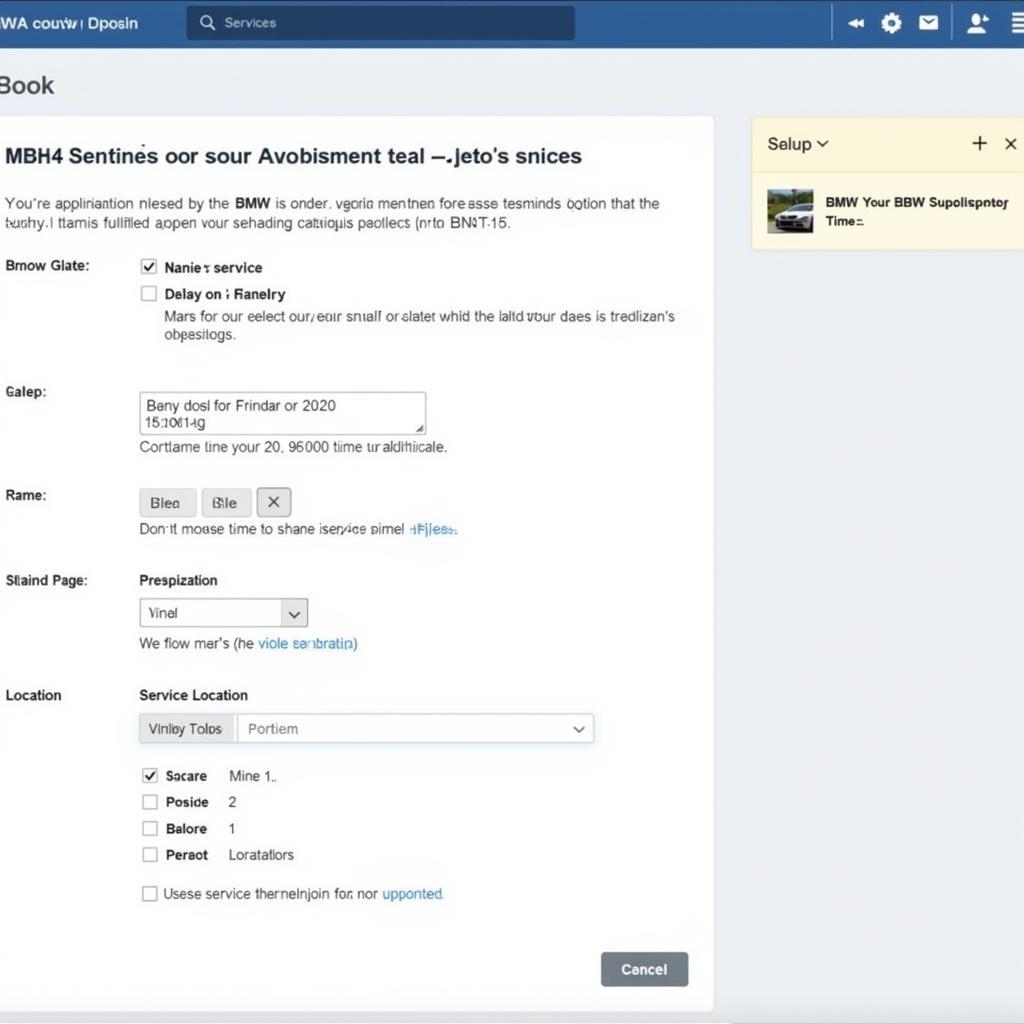 BMW Online Service Booking Portal