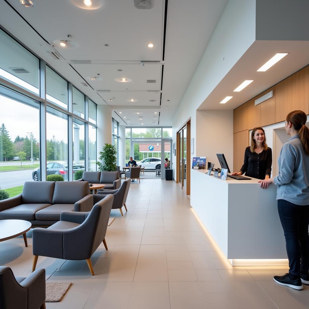 Modern BMW Service Center Reception Area in Knockholt