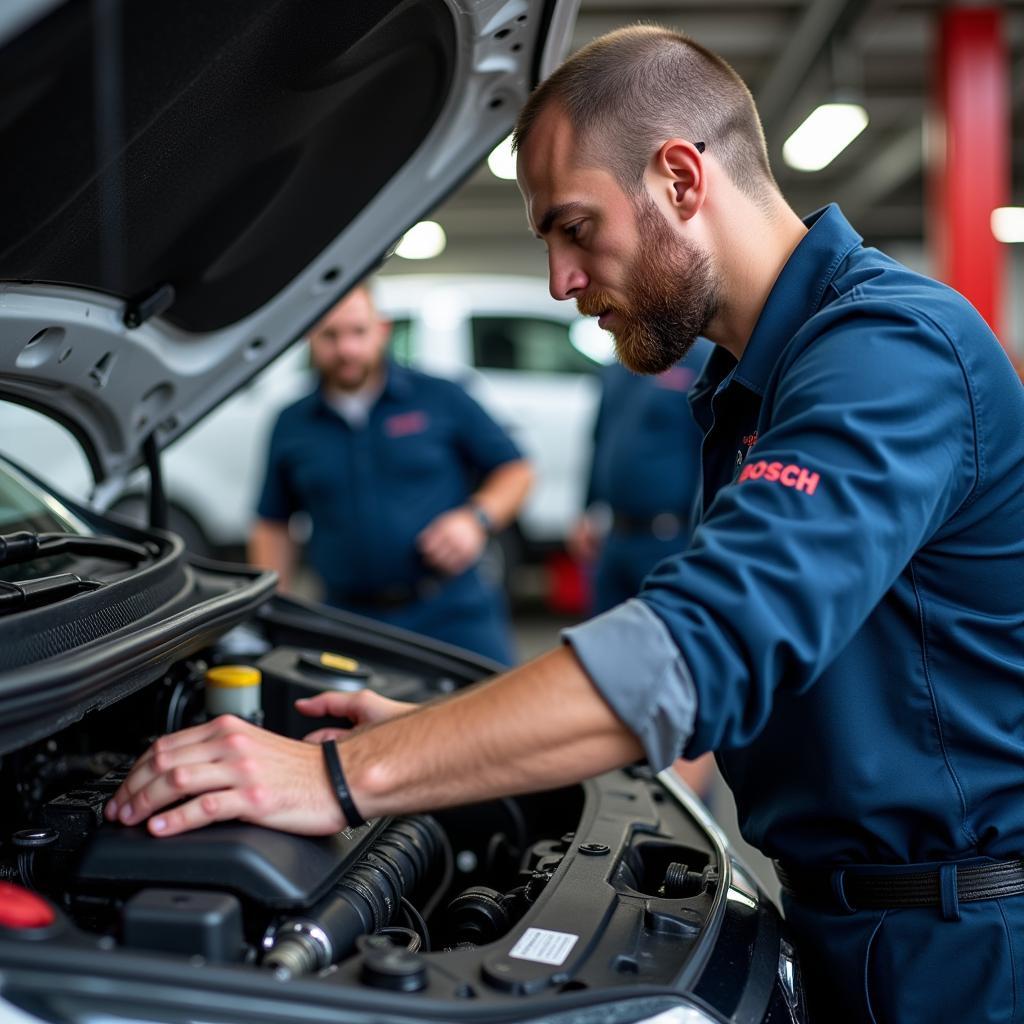 Skilled Technician at Work in Bosch Car Service Helmond