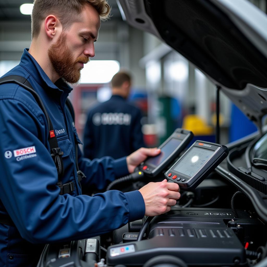 Bosch Car Service Technician Working