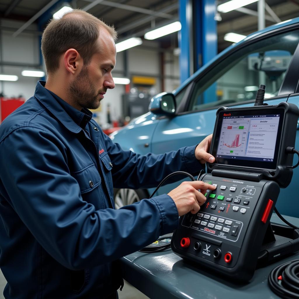 Bosch Certified Technician Working on a Car